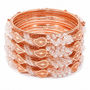  Rose Gold Crystal Bangles Set (Pack of 4)